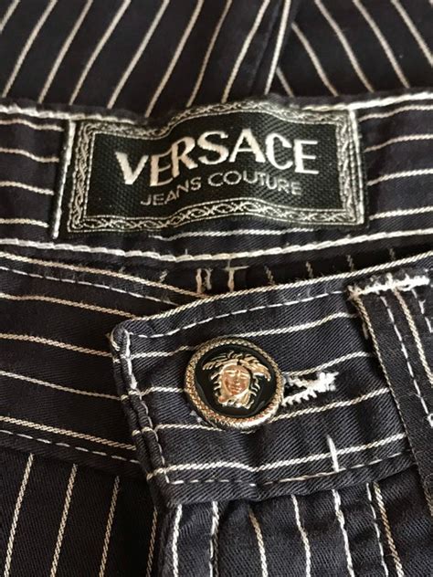 vintage versace jeans couture suit pin stripe women velvet|Vintage Versace Jeans Couture Fashion .